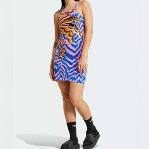 adidas x FARM RIO Collab 3 Stripes Colorful Tropical Mini‎ Athletic Dress Size S